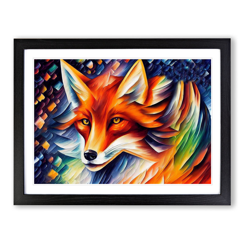 Fox - Framed Print, Black, 46cm H x 64cm W x 2cm D