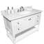 Dessus de meuble-lavabo en pierre 43X22 avec marbre blanc Allure - Pierre d'ingénierie, lavabo en céramique et dosseret sous le comptoir