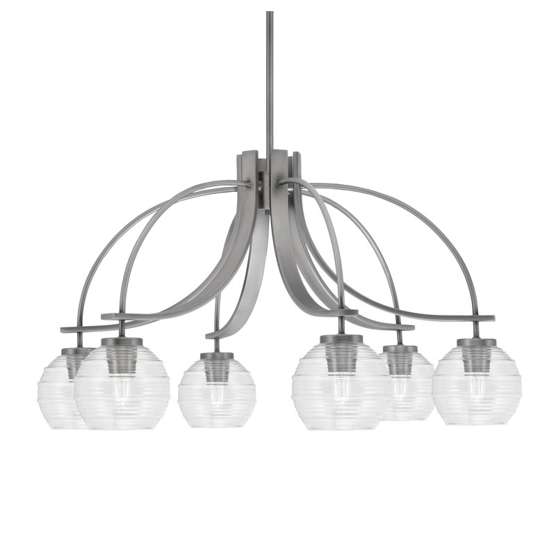 Lustre Cavella Light, H 17 po x l 29,5 po x P 29,5 po, 6, Graphite