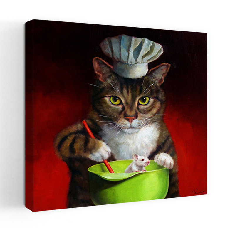 Guest For Dinner Contemporary Cat Urban Art, 18" H x 18" W