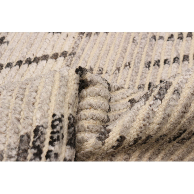 Tapis gris clair en laine noué à la main 5 pi 0 po x 8 pi 2 po Tanger
