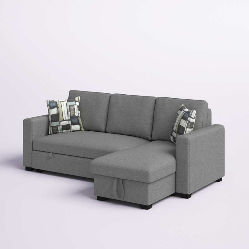 Hendrick Upholstered L-Shaped Sectional Reversible, Fossil Gray