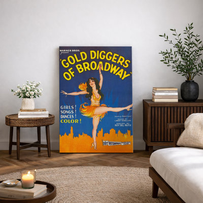 «Gold Diggers of Broadway», affiche d'art rétro, images de danse de Broadway, impression sur toile encadrée.