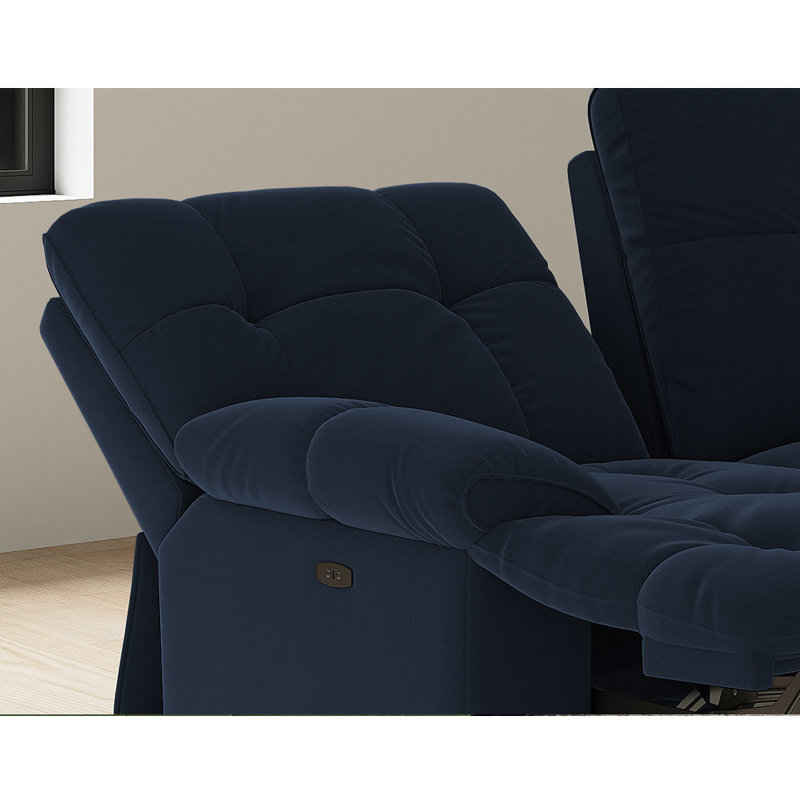 Rymann 3 Seater Electric Reclining Sofa, Blue