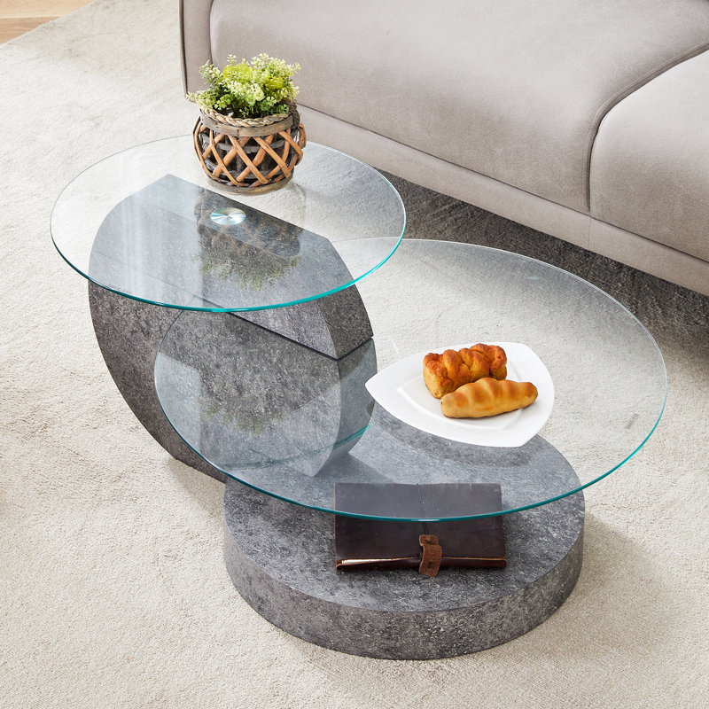 Table basse Varese, Gris, Clair, H 17 po x l 35,4 po x P 27,5 po