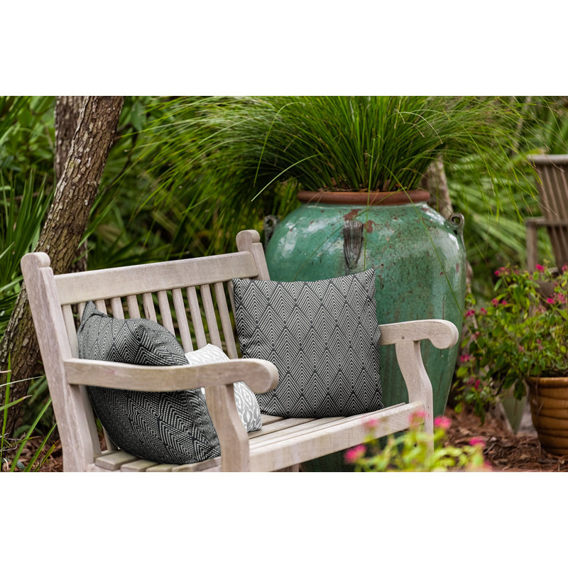 Mangham Geometric Outdoor Reversible Throw Pillow, 16"H x 16"W, Pepper Geometric