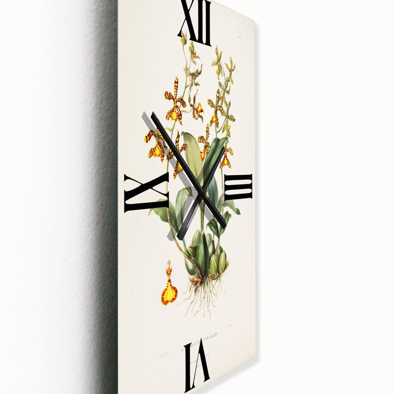 Vintage Flower I - Horloge murale traditionnelle, Grand