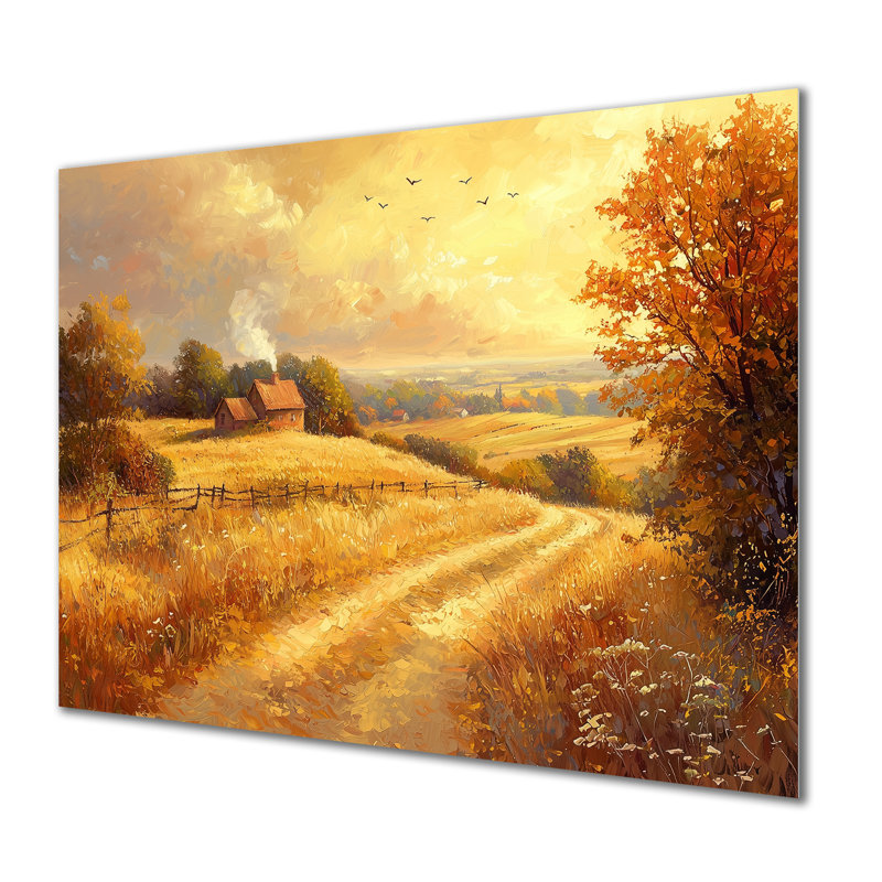 «Countryside Golden Hour On The Farm III», impression d'art sur métal de campagne, H 30 po x l 40 po