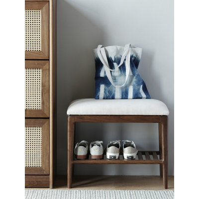 Banc à chaussures rétro en bois de noyer mélangé de style rétro pour chambre à coucher et vestibule