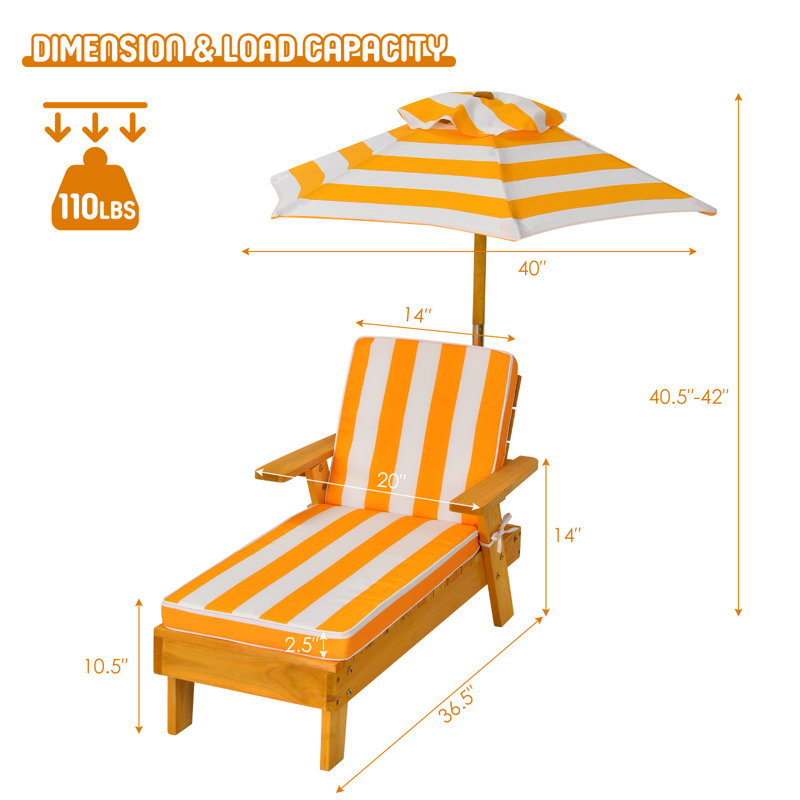 Chaise longue inclinable avec coussins Hunnicutt