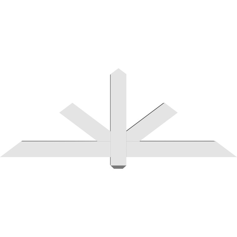 Support de pignon en PVC de qualité architecturale Kennewick, H 22,5 po x l 60 po (pas: 9/12), P 4 po x F 4 po