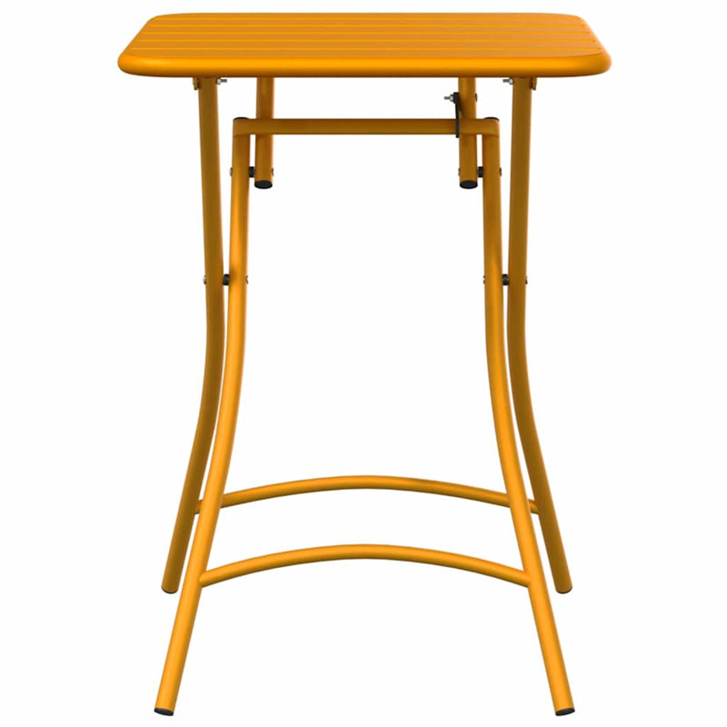 Bistro Table Folding Powder-coated Steel Outdoor Garden Furniture Patio, Mustard