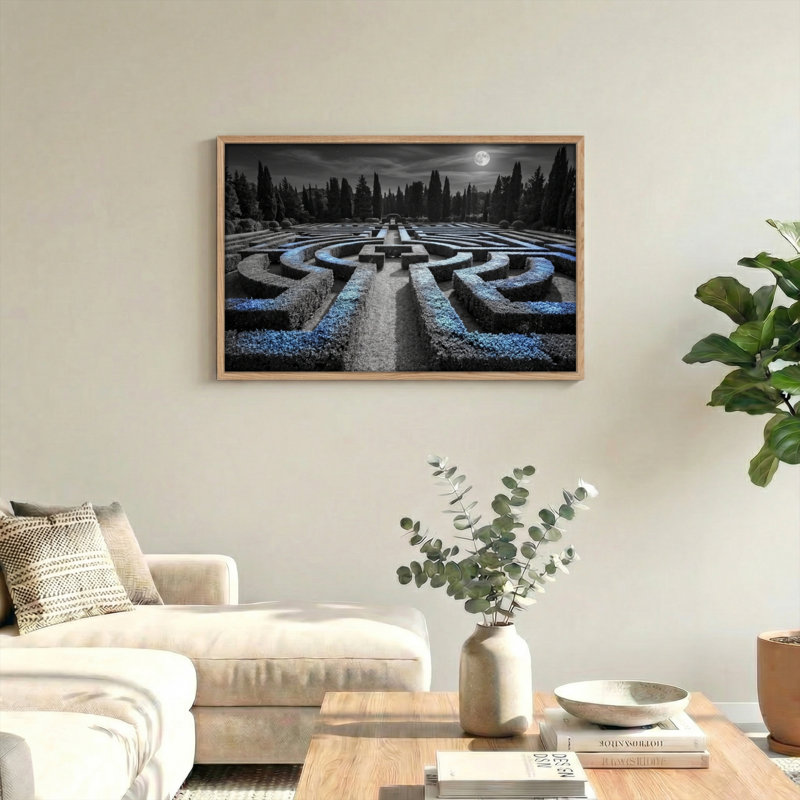Ensemble de 1 toile murale « Jardin labyrinthe », 28"H x 40"W, Naturel