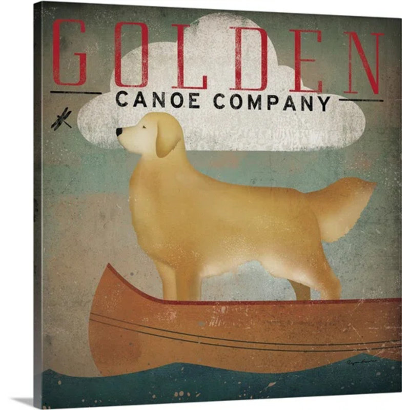 " Golden Dog Canoe Co " by Ryan Fowler, 20" H x 20" W, Wrapped Canvas, No Frame