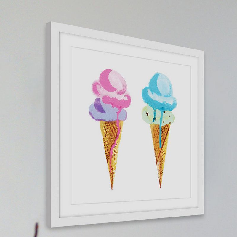 « ice crème » par molly rosner, reproduction d’art encadrée, 32" H x 32" L x 1,5" D