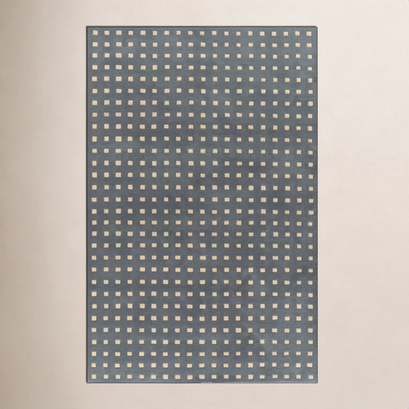 Tapis bleu en laine touffeté à la main Lang 6 pi x 9 pi, 6 pi x 9 pi