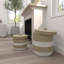 Seagrass Handmade Woven Two-Toned White Decorative and Functional Brown Storage Basket