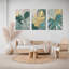 Or et sarcelle, feuille de Monstera, impression sur toile, ensemble botanique moderne (ensemble de 3)-118095938