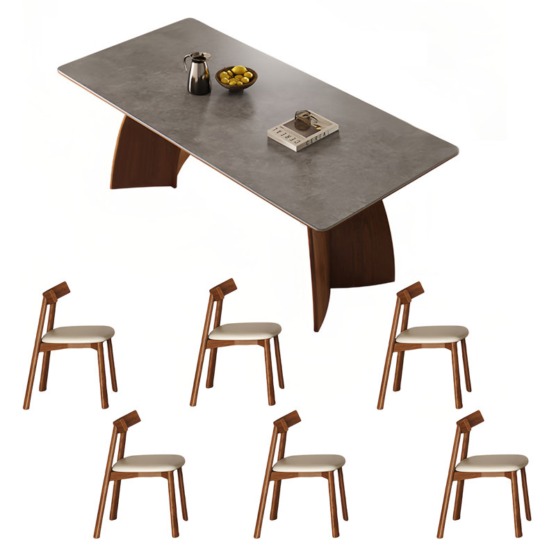 Ensemble de table de salle à manger rectangulaire et chaises, H 29,52 po x L 62,99 po x l 31,49 po