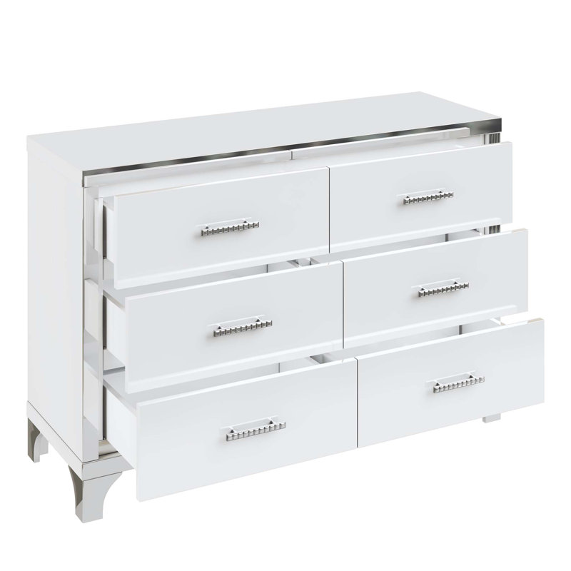 Commode double 6 tiroirs, Blanc