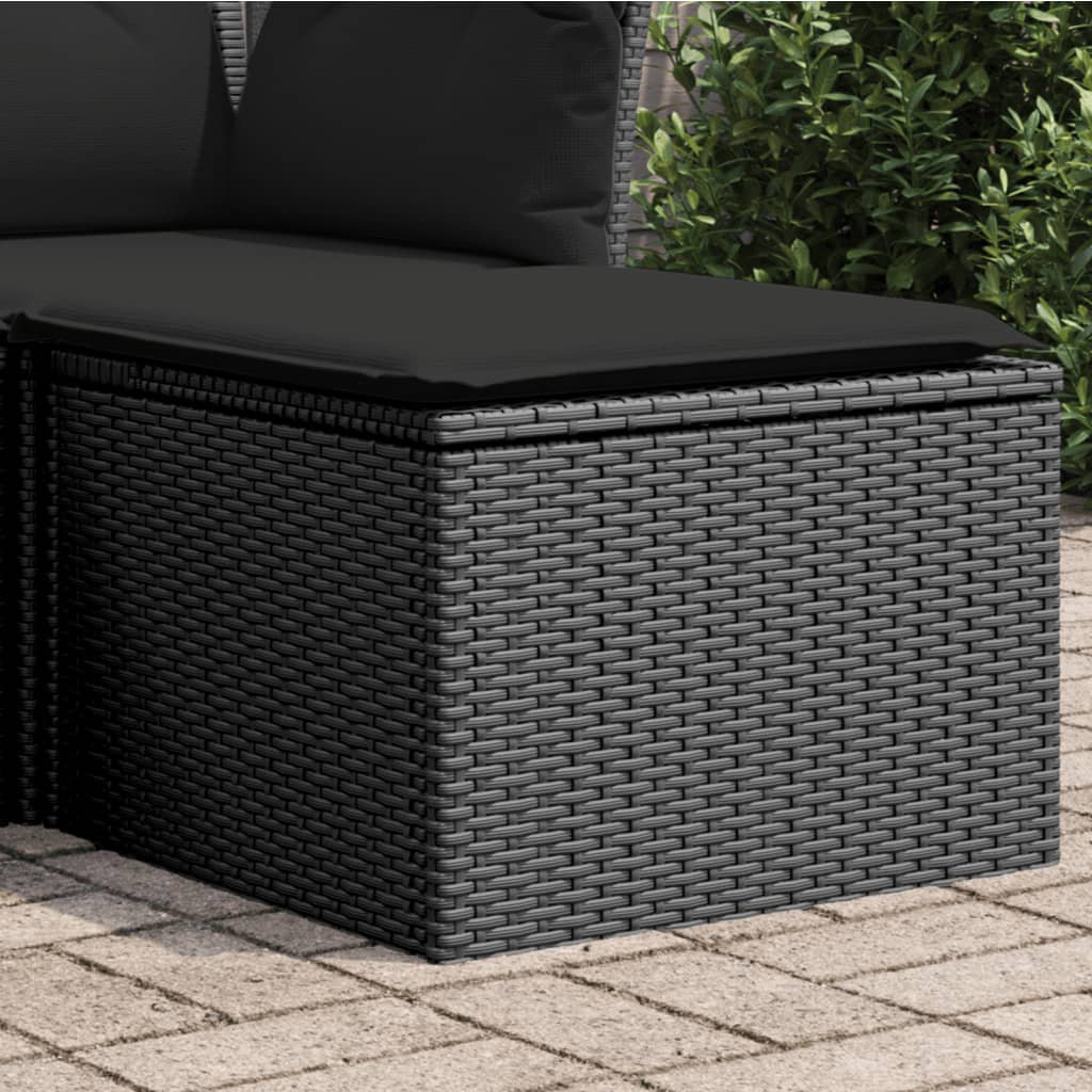 Vidaxl Gartenhocker Mit Kissen Schwarz 55x55x37 cm