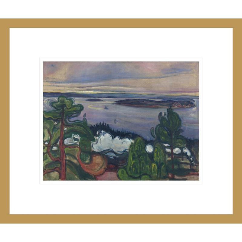 «Train Smoke» par Edvard Munch, impression giclée sur cadre, H 13,75 po x l 16,23 po
