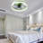 Ceiling Fans with Lights Dimmable LED Embedded installation of thin modern ceiling fans, 6 speed options-448454014