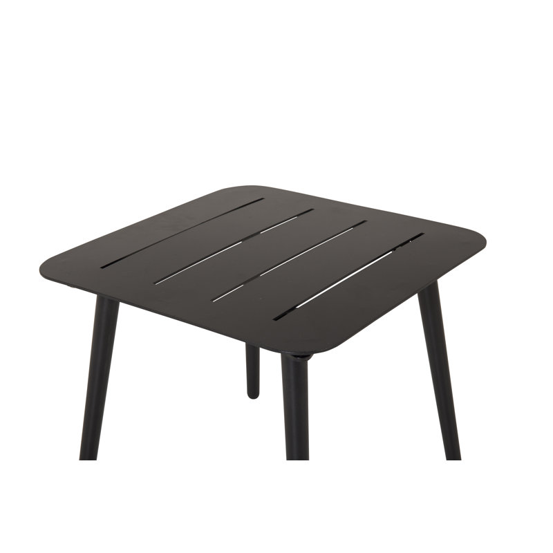 Gafnit Square Metal Outdoor Side Table , 40cm cm W 40cm cm D, Black