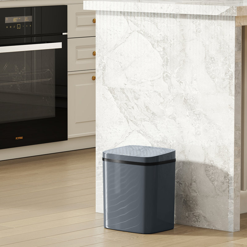 Plastic Motion Sensor, Touch Top Kitchen Trash Can - 15L, Grey
