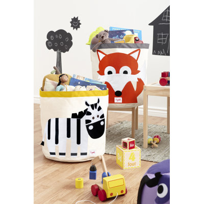 3 Sprouts - Bac de rangement en toile - Panier à linge et à jouets pour bébé et enfants - Zèbre
