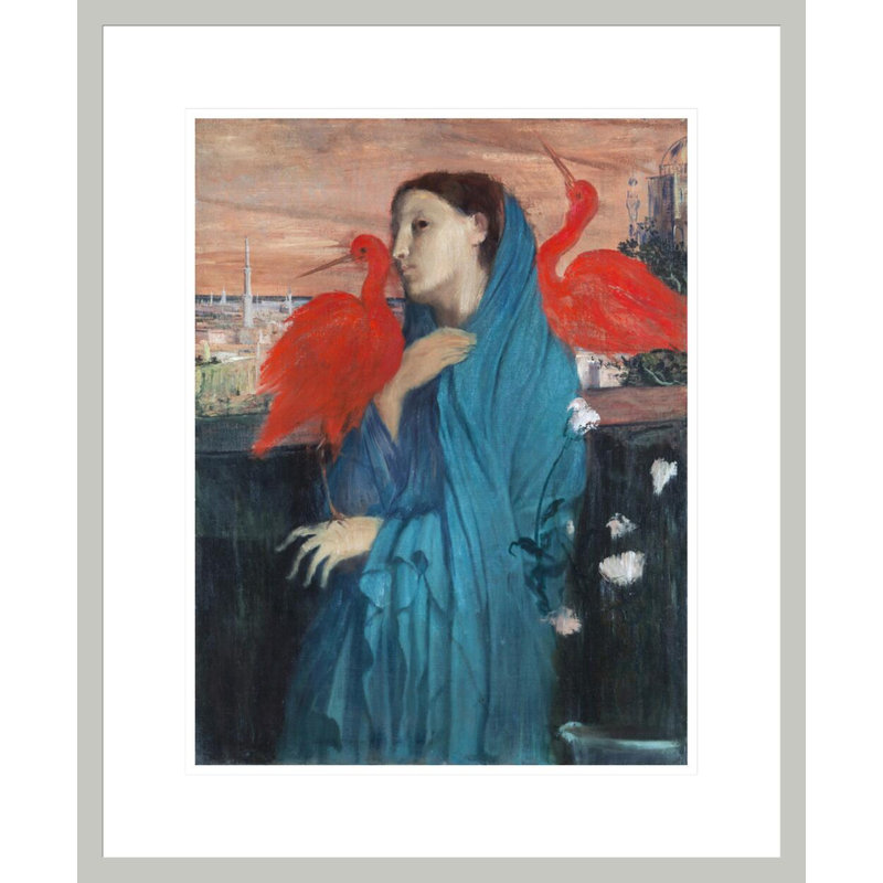 «Young Woman with ibis» par Edgar Degas, impression giclée encadrée, H 21,51 po x l 17,75 po