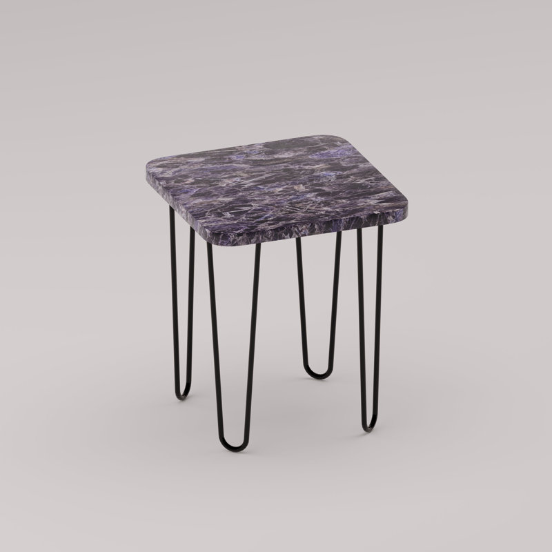 Légère Side Table, Amethyst, Black
