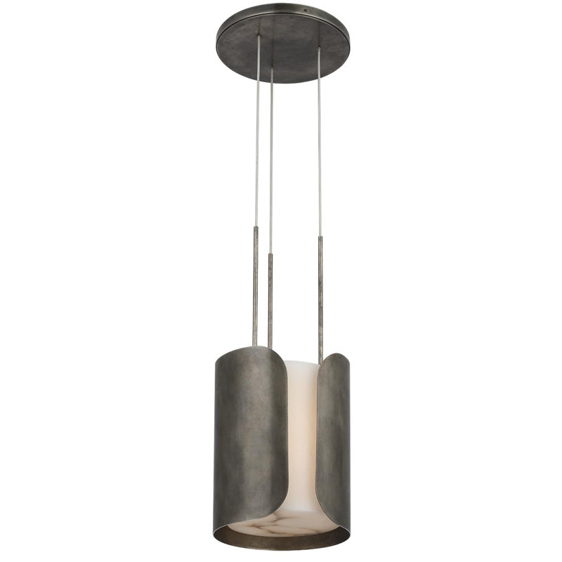 Anne-Marie Barton Armise Pendant with Nova Frost, 245.25" H x 11" W, White, Mottled Pewter