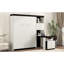 Lit double avec bureau et rangement noir et blanc pour la décoration de la chambre à coucher, noir et blanc