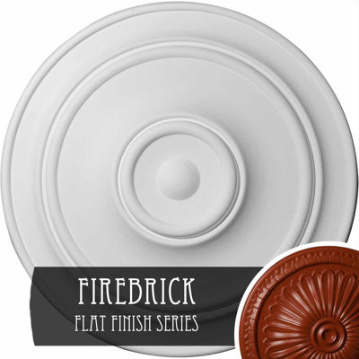 Petit médaillon de plafond classique Endurathane, diamètre extérieur de 40 1/4 po x P 3 1/8 po (convient aux auvents jusqu'à 10 po), finition brique réfractaire peinte à la main