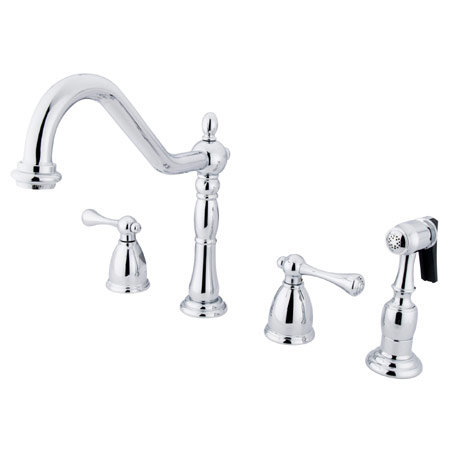 Distributeur d'eau chaude et froide Heritage avec jet latéral, Chrome poli