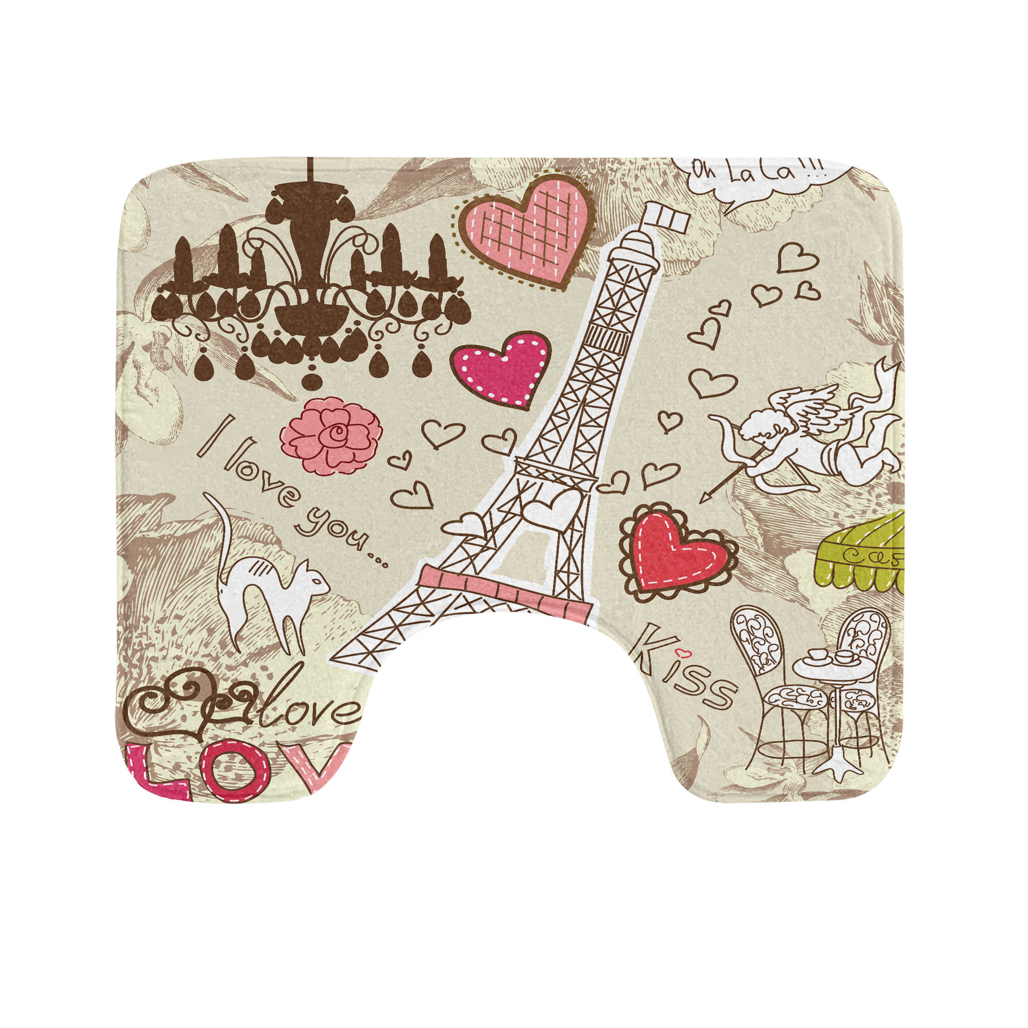 Dakota Fields France Toilet Mat U-Shape Bathroom Rug 20
