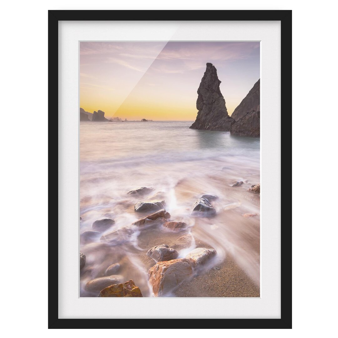 Gerahmter Fotodruck Spanish Beach at Sunrise