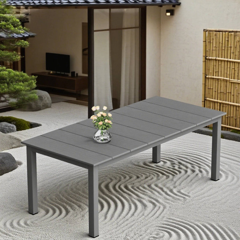 Table de salle à manger d'extérieur simple grise - utilisation multi-scénario pour patio / jardin / terrasse, Gris