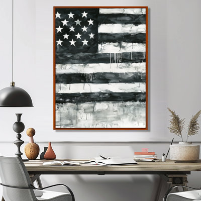 Drapeau des États-Unis en patriotisme monochrome - Patriotiste des États-Unis, art mural