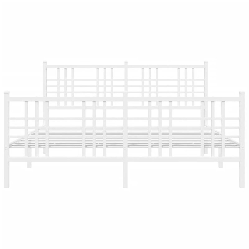 Klemme Metal Open-Frame Bed, White, Queen