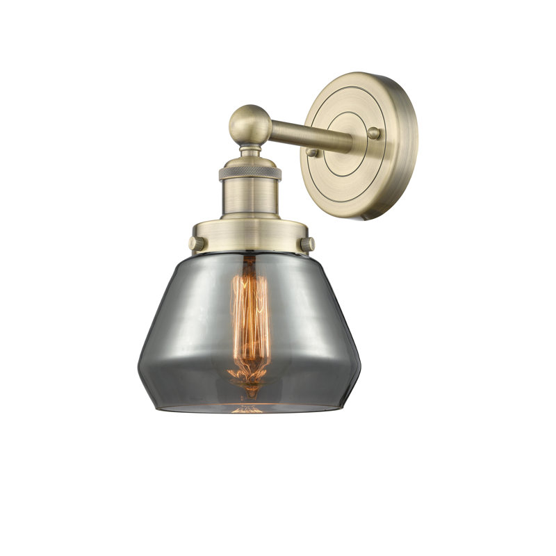 Carrboro Armed Sconce, Plated Smoke, Antique Brass