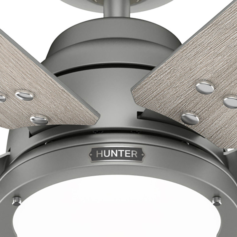 Gravity 6 - Blade Ceiling Fan with LED Light Kit and Handheld Remote and Wifi Smart Fan, Light Gray Oak, 60"