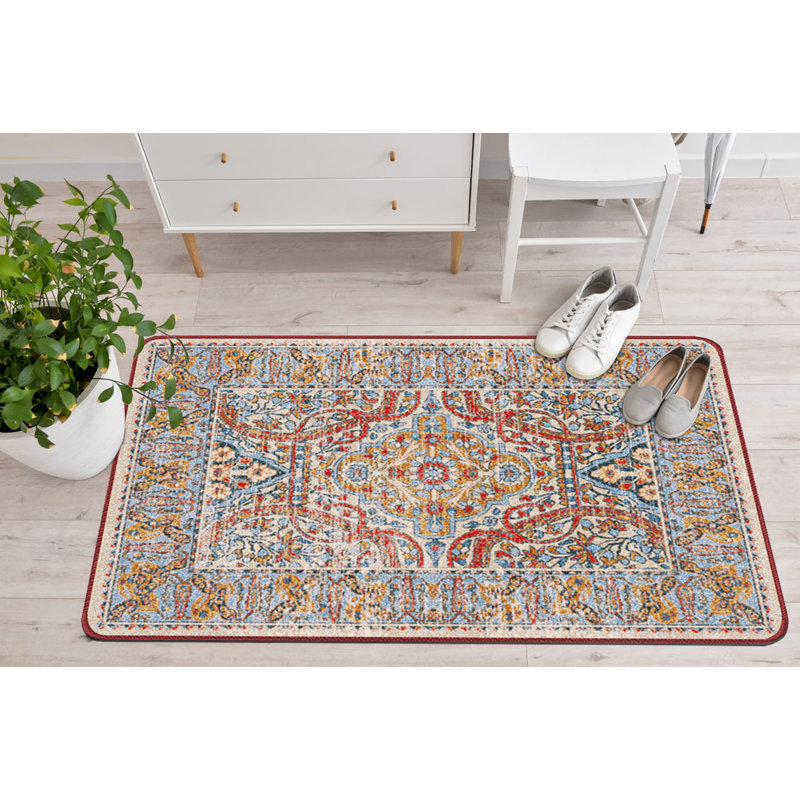 Miltiadis Premium EnduraStran Nylon Distressed Area Rug, Rectangle 2'8" x 3"11"
