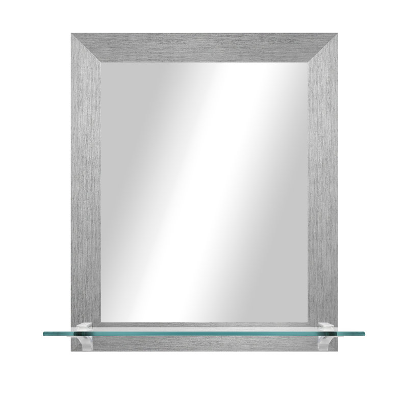 Sadonte Mirror, Silver/Brushed Nickel