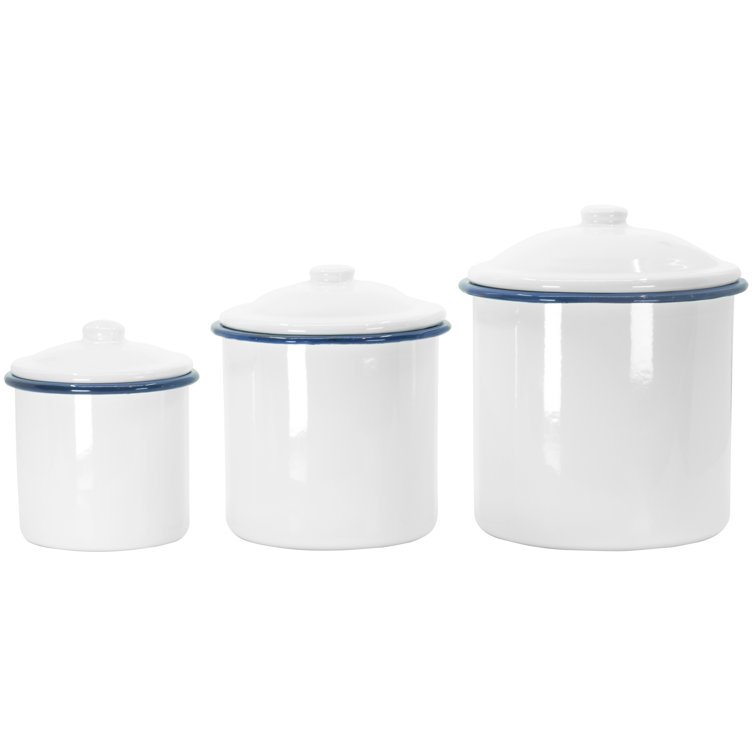 Outshine Co White Farmhouse Nesting Kitchen Canisters (set Of 4