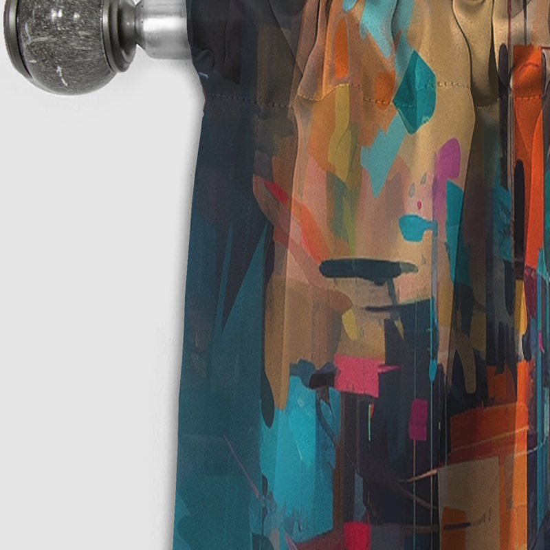 Exploring Abstracted Tranquility II - Abstract Geometric Blackout Curtain - 1 Panels, 52" W x 84" L