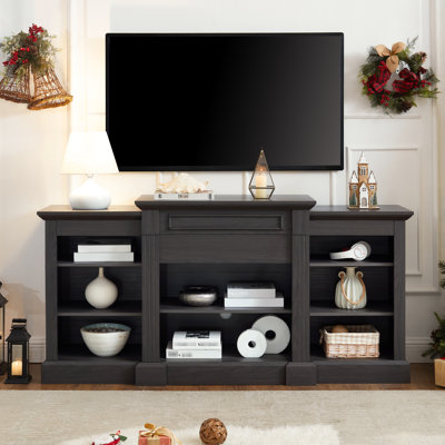 Modern Tv Console In Grey, 67.37"W*17"D*32.48"H, With Ample Storage, Fits 65'' Tv, Adjustable Shelves Included Entertainment Center Grey Color, Holds Up To For Storage Enhancement