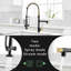 Robinet de cuisine moderne avec bec rétractable - or noir, à porter et à déchirer dans un débit d'eau polyvalent