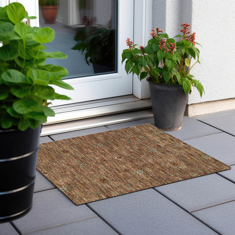 Tapis paprika chantille lavable à la machine intérieur / extérieur ACN1130, Rectangle 1 pi 8 po x 2 pi 6 po